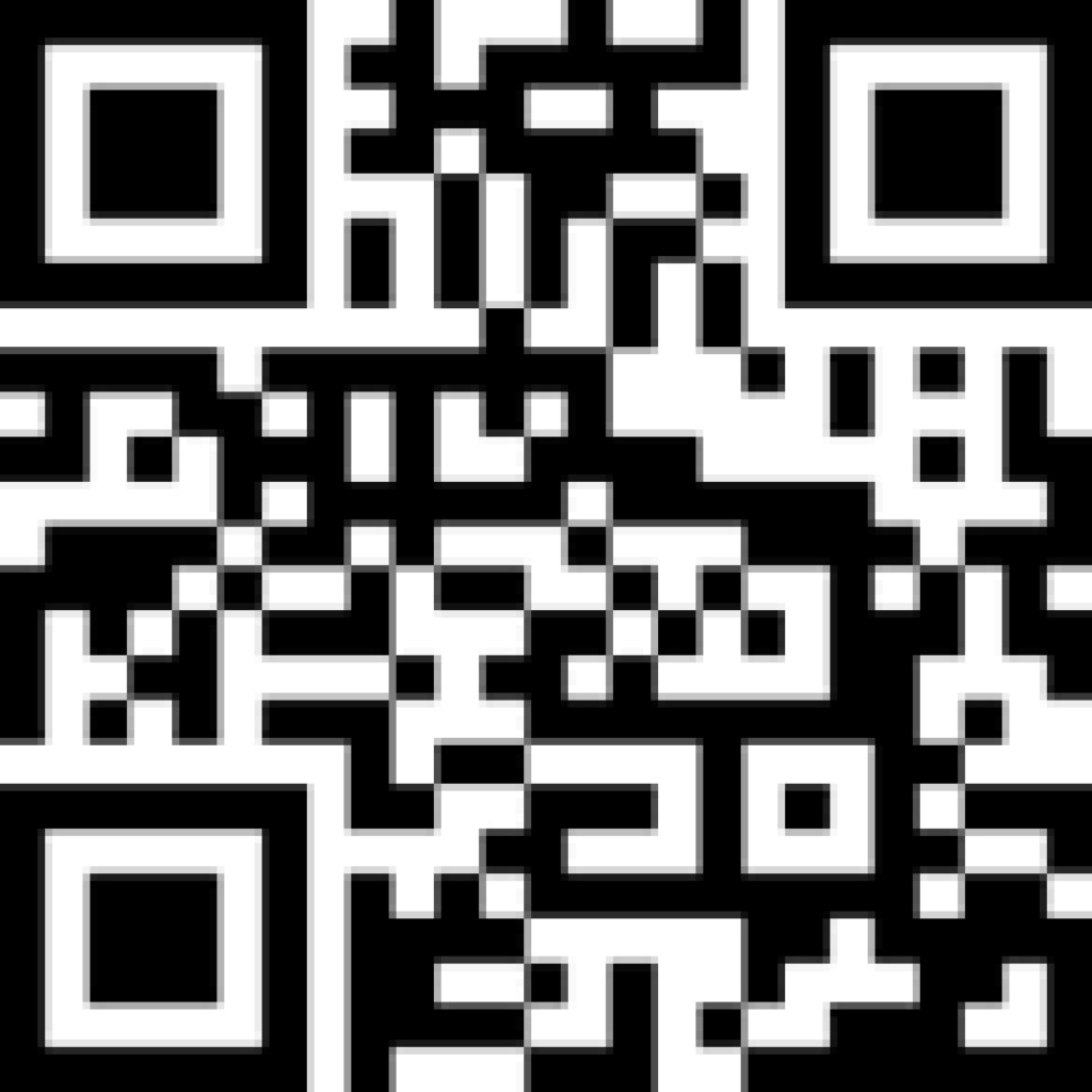 A QR code that allows users to make donations via PayPal.