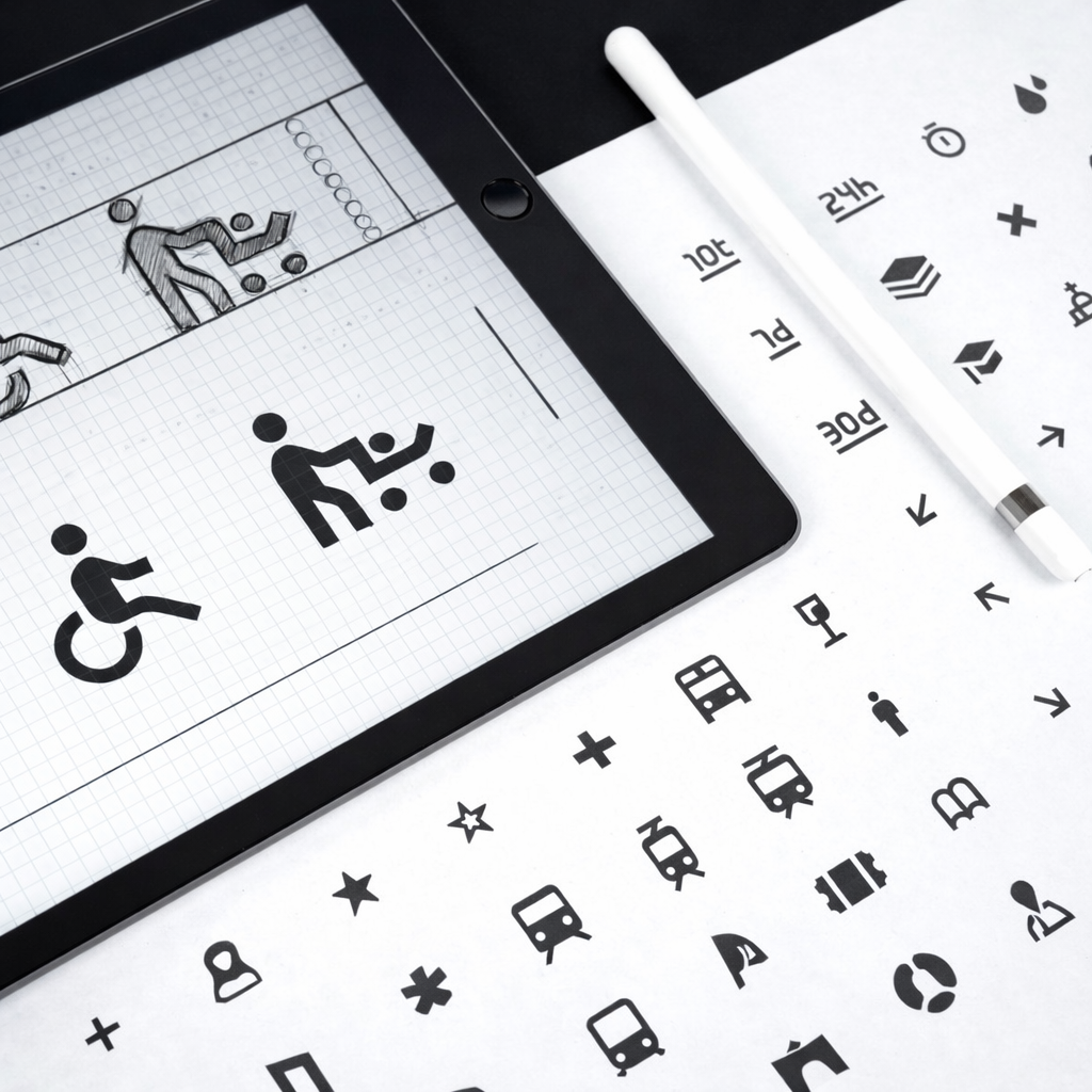 A picture of icons that refer to accessibility.